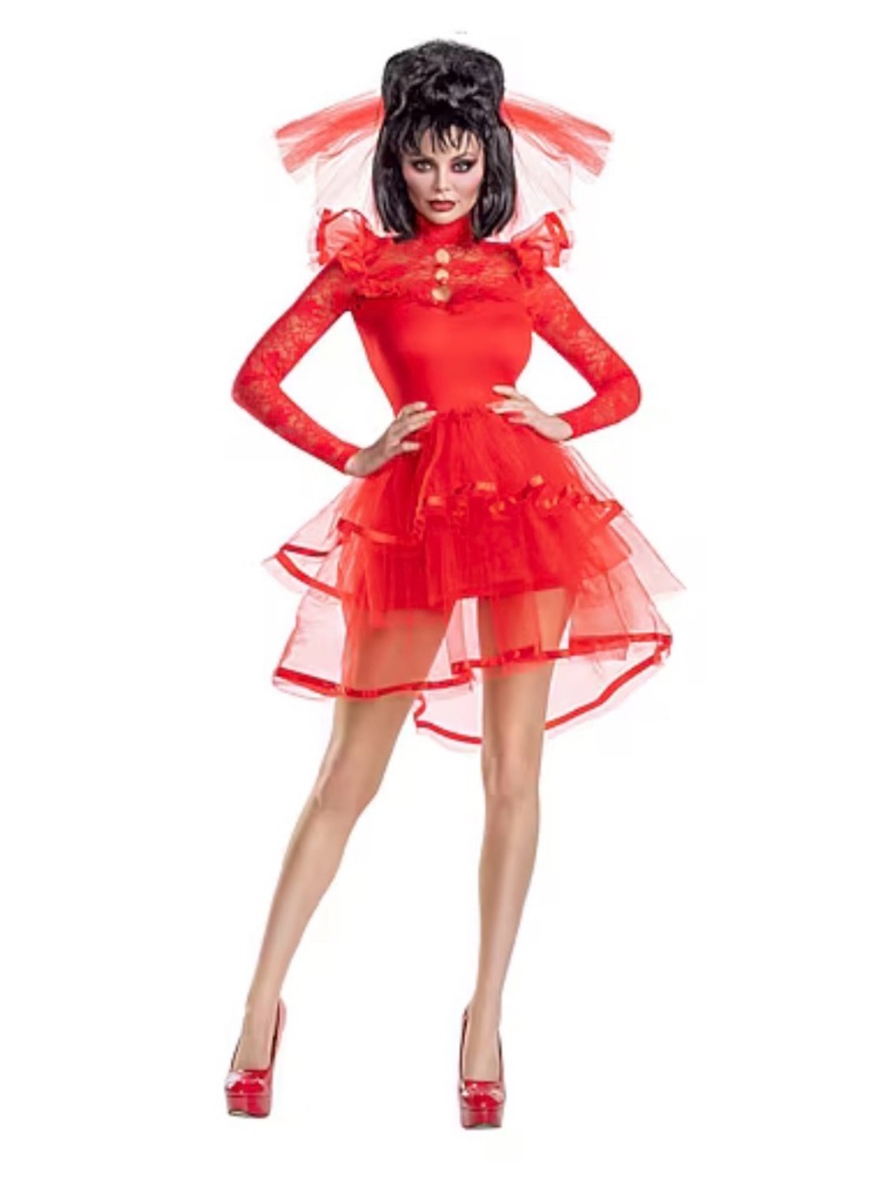 NWT BEETLEJUICE BRIDE HALLOWEEN COSTUME W TIGHTS